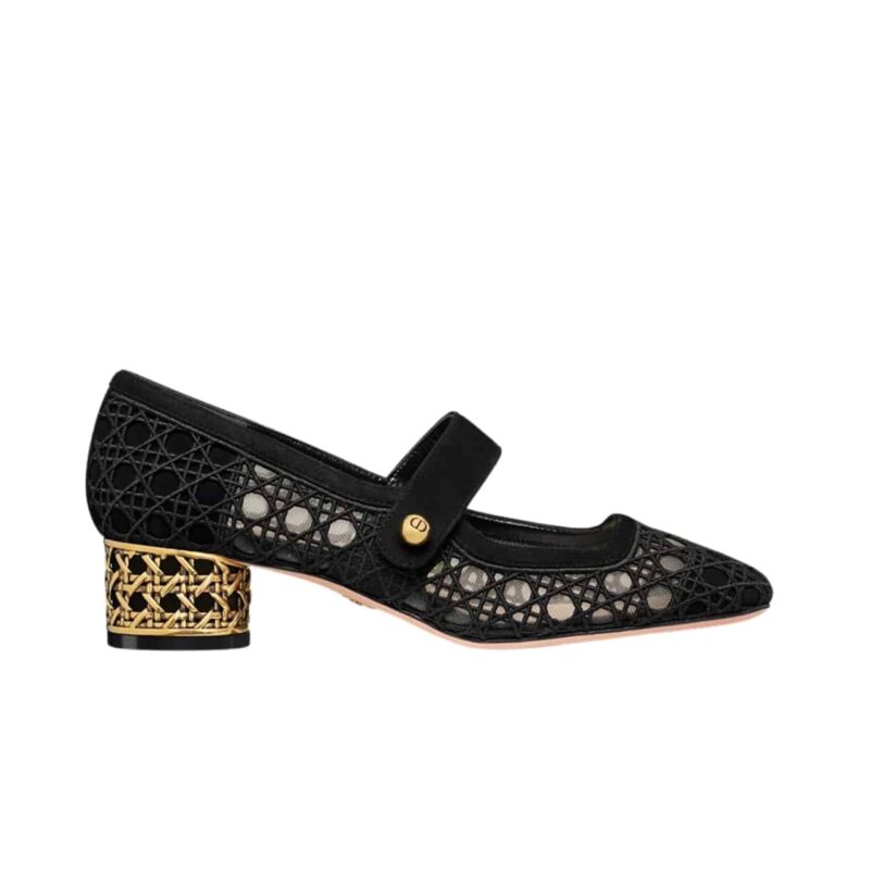 DIOR ICON PUMP TRANSPARENT MESH WITH CANNAGE MOTIF IN BLACK