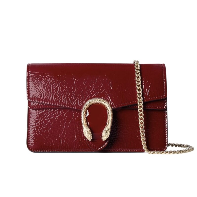 GUCCI DIONYSUS SUPER MINI BAG PATENT LEATHER ROSSO ANCORA RED 18CM 795368 0AAA8 6207