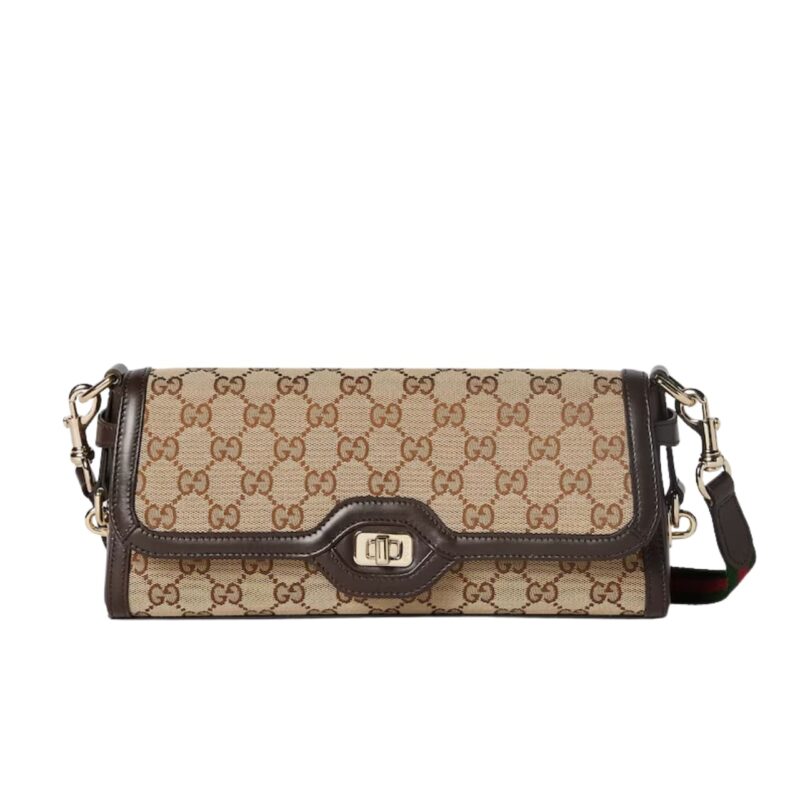 GUCCI LUCE SMALL SHOULDER BAG BEIGE AND EBONY 27CM 786027 FADAC 9762