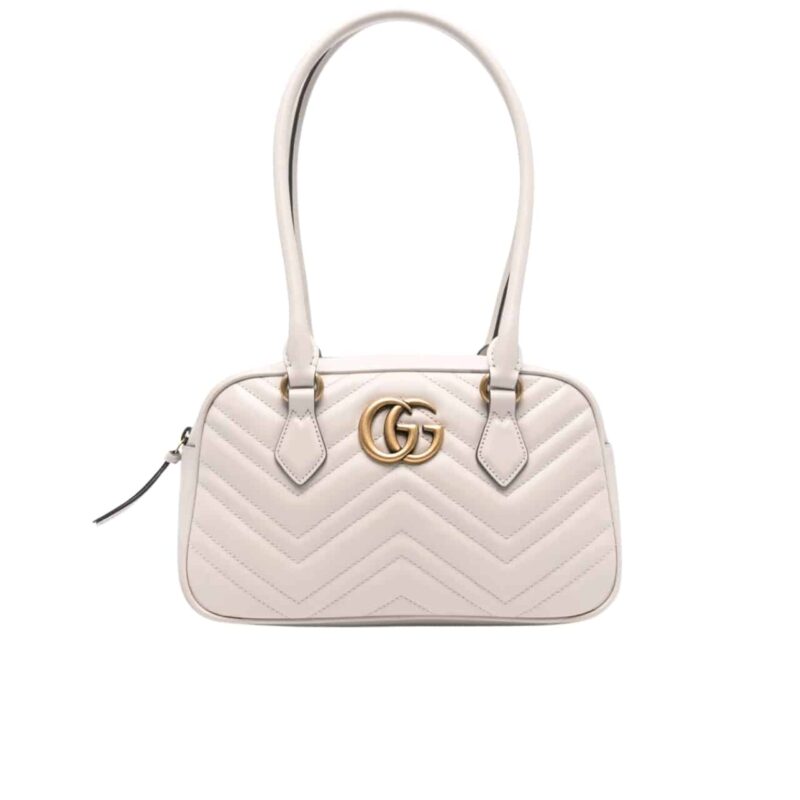 GUCCI MARMONT SMALL TOP HANDLE BAG WHITE 25CM
