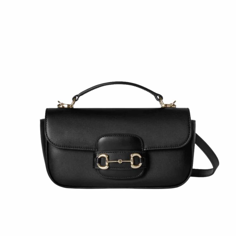 GUCCI HORSEBIT 1955 SMALL TOP HANDLE BAG BLACK 22CM ‎815206 AAEFH 1000