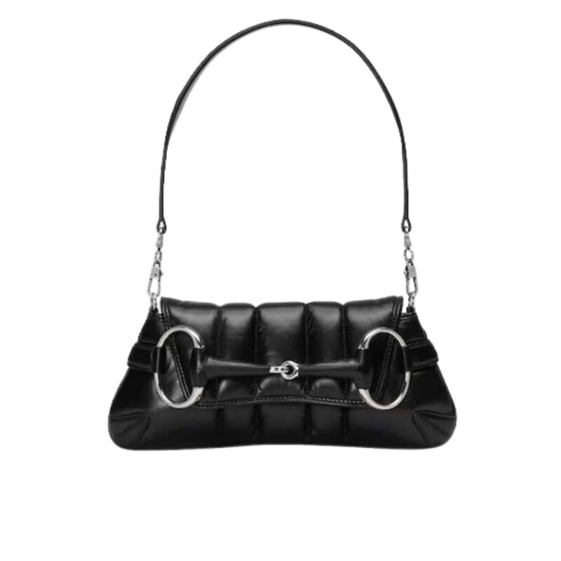 GUCCI HORSEBIT CHAIN SMALL SHOULDER BAG BLACK 27CM 764255 AACU1 1000
