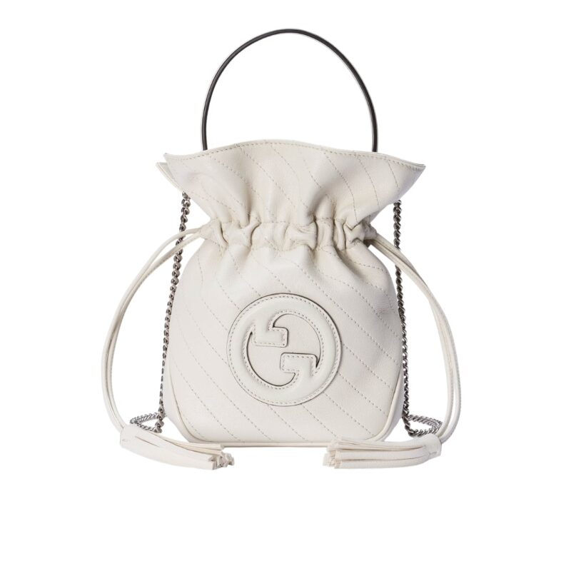 GUCCI BLONDIE MINI BUCKET BAG WHITE 19CM 760313 AACP7 9022