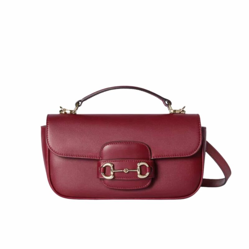 GUCCI HORSEBIT 1955 SMALL TOP HANDLE BAG ROSSO ANCORA RED  22CM ‎815206 AAEC2 6207