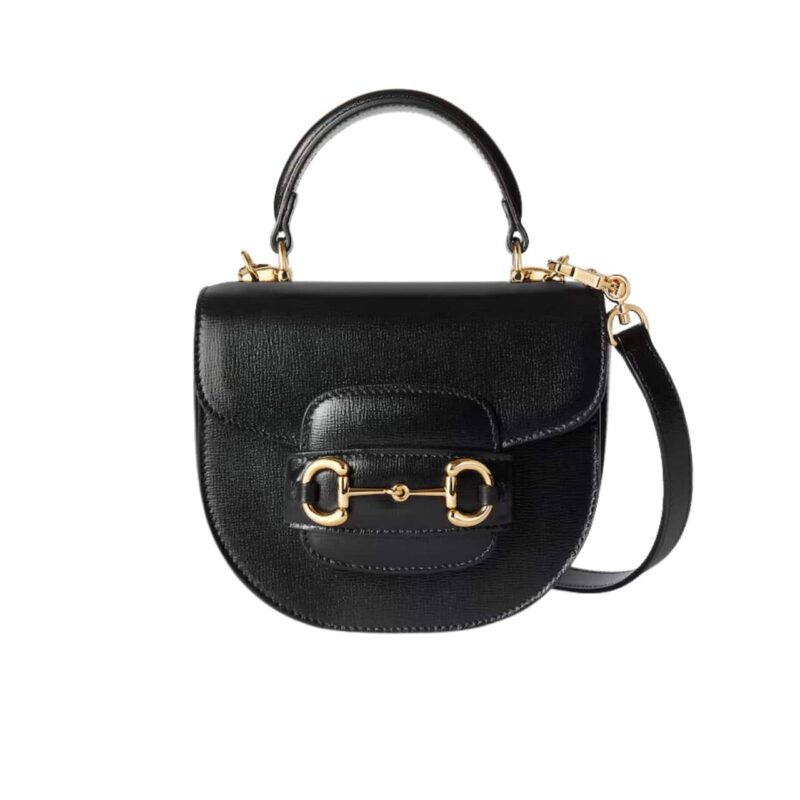 GUCCI HORSEBIT 1955 MINI TOP HANDLE BAG BLACK ‎14CM 781387 1AAQD 1000