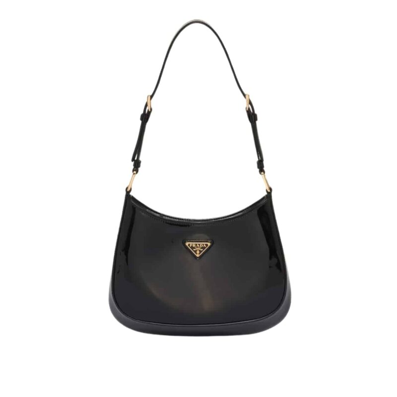 PRADA CLEO PATENT LEATHER BAG BLACK 27CM 1BC169 069 F03KJ V HOO