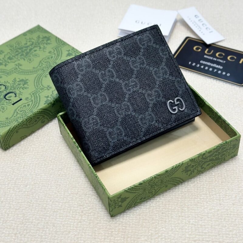 Alternative view of GUCCI INTERIOR BI FOLD WALLET BLACK AND GREY 11CM
