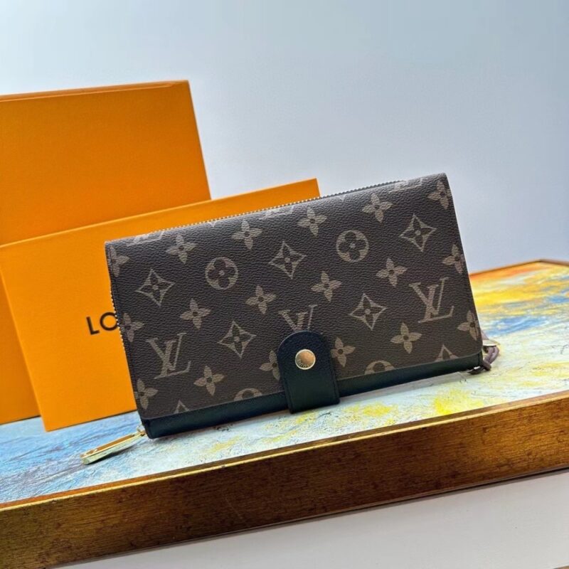 Alternative view of LOUIS VUITTON HORIZONTAL WALLET MONOGRAM BROWN AND BLACK 20CM