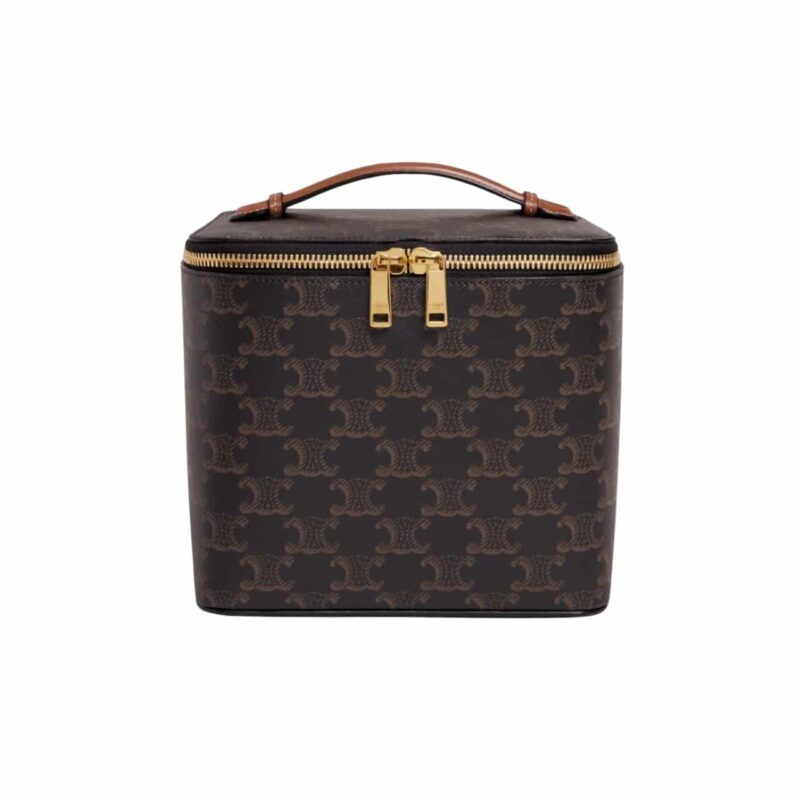 CELINE SQUARE VANITY CASE IN TRIOMPHE CANVAS AND 18CM