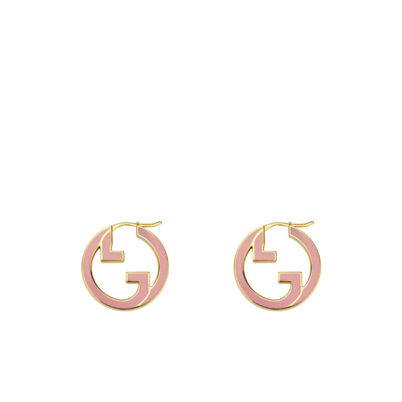 GUCCI BLONDIE HOOP EARRINGS PINK 796776 J1630 8075