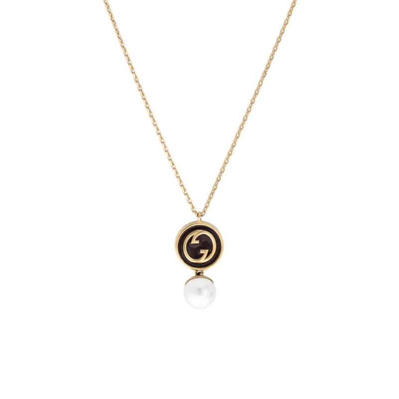GUCCI BLONDIE PENDANT NECKLACE GOLD TONE 774620 I9757 8499