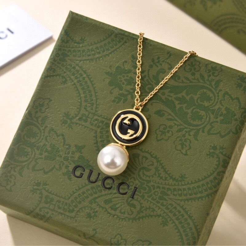 Alternative view of GUCCI BLONDIE PENDANT NECKLACE GOLD TONE 774620 I9757 8499