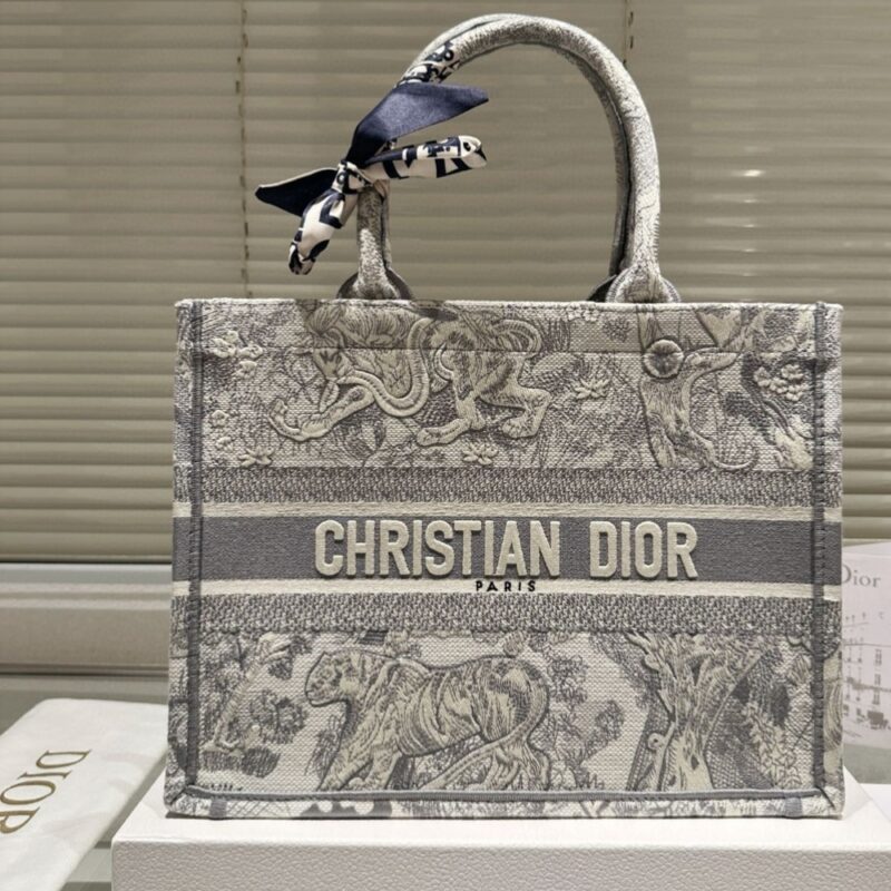 Alternative view of DIOR MEDIUM EMBROIDERED DIORIVIERA GREY CANVAS 36CM NAPPUGBBA396951W