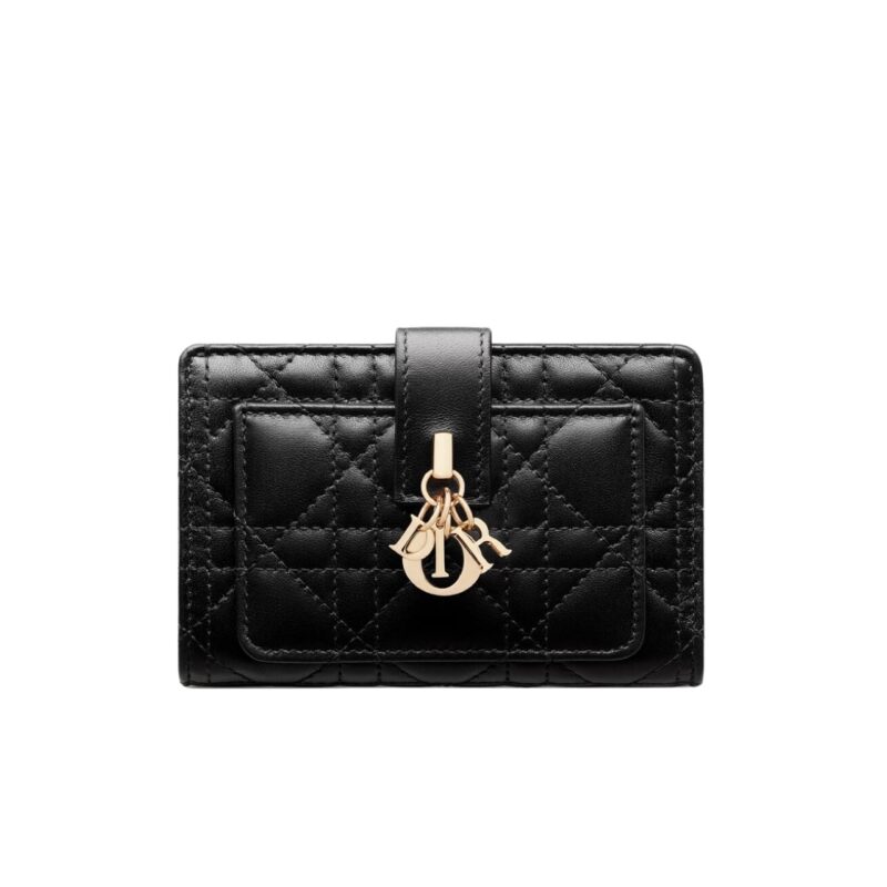 DIOR MY DIOR DITTANY CANNAGE WALLET BLACK 13.5CM