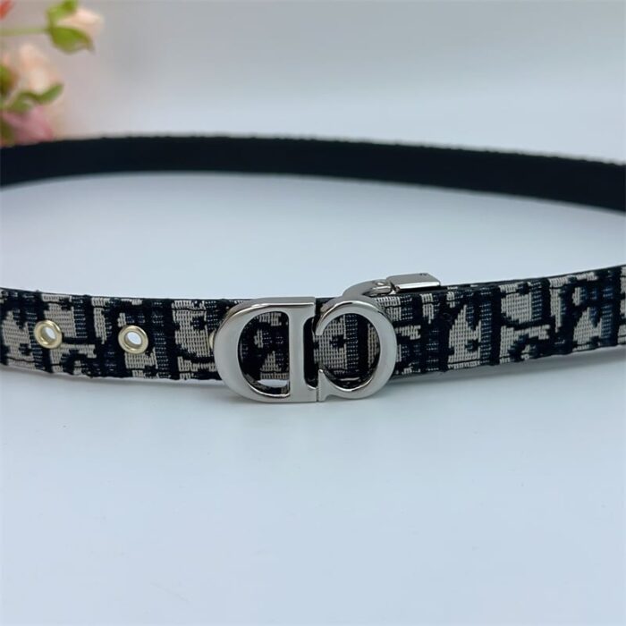 Alternative view of DIOR 30 MONTAIGNE REVERSIBLE BELT BLUE IN SILVER 20MM