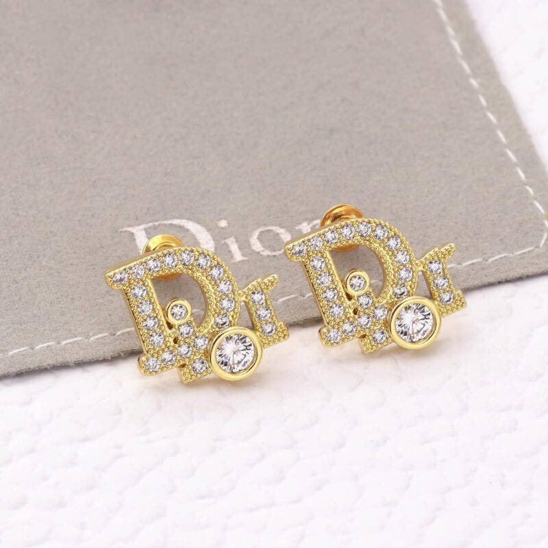 Alternative view of DIOR STUD EARRINGS WITH CRYSTAL IN GOLD