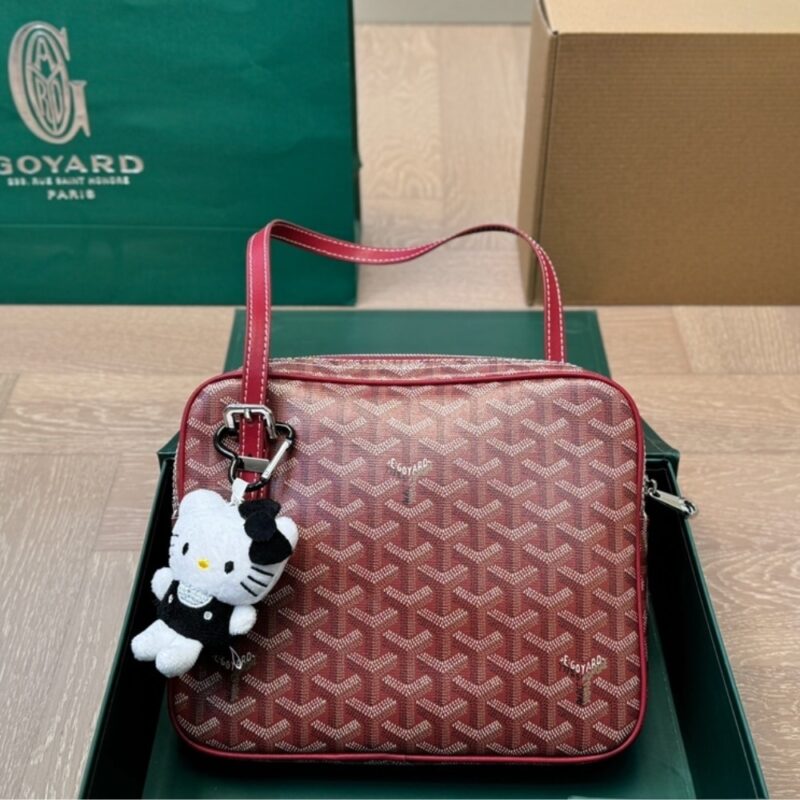 Alternative view of GOYARD YONA BAG COATED CANVAS BURGUNDY 23CM