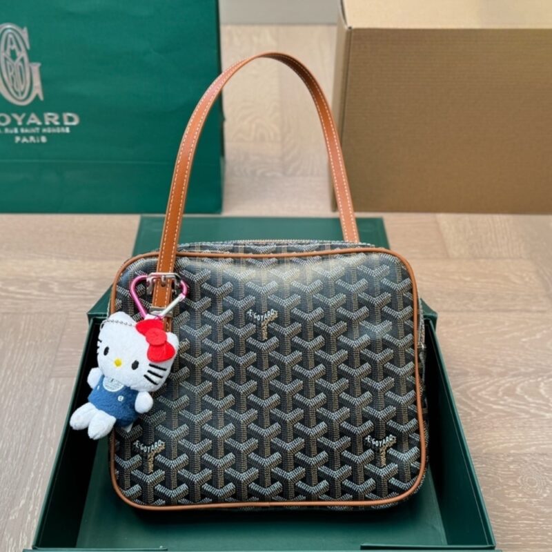 Alternative view of GOYARD YONA BAG COATED CANVAS BLACK AND TAN 23CM
