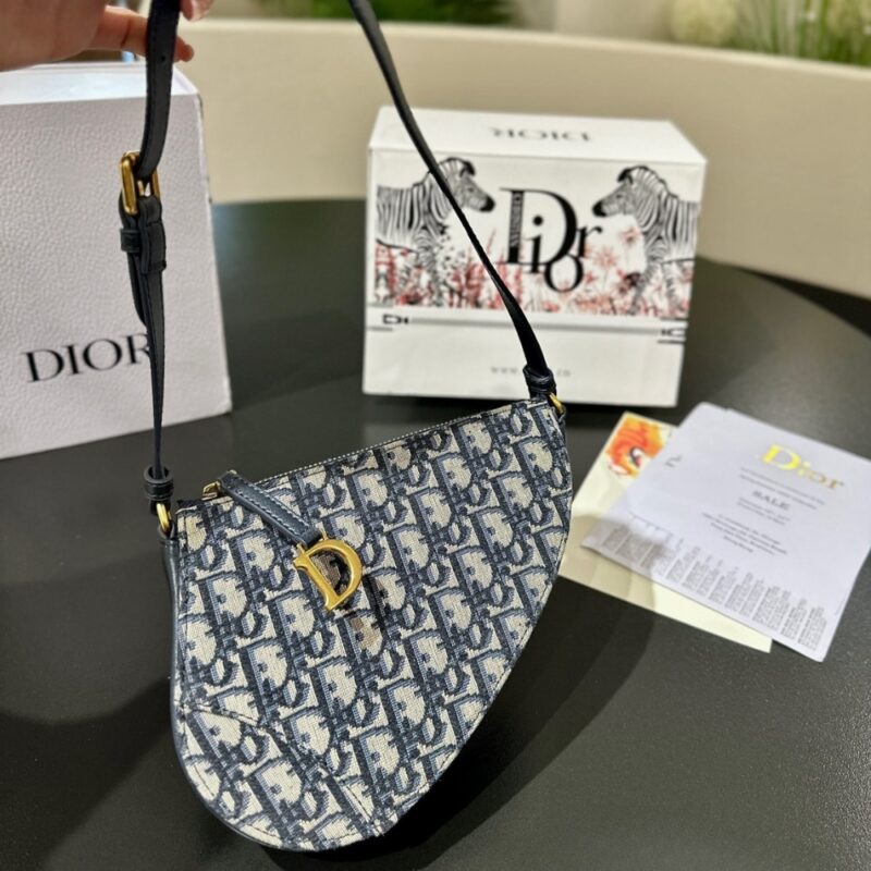 Alternative view of DIOR SADDLE RODEO POUCH BLUE OBLIQUE JACQUARD 20CM