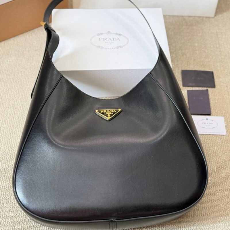 Alternative view of PRADA LARGE SHOULDER BAG WITH TOPSTITCHING BLACK 40CM 1BC181 2AIX F0002 V OOO