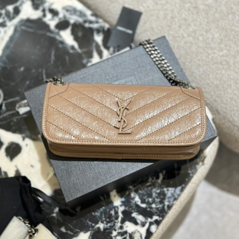 Alternative view of SAINT LAURENT MINI MATELASSE MONOGRAM NIKI BAG BEIGE 26CM
