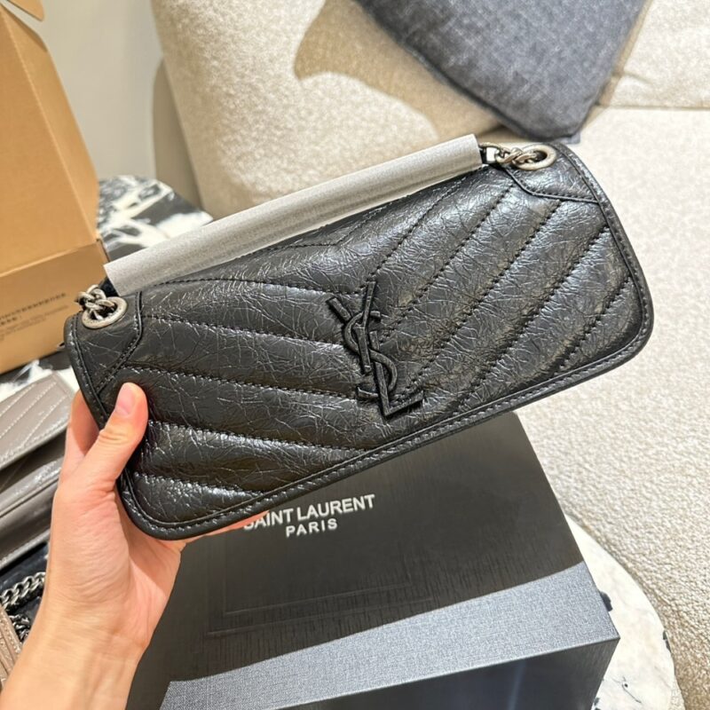 Alternative view of SAINT LAURENT MINI MATELASSE MONOGRAM NIKI BAG BLACK 26CM
