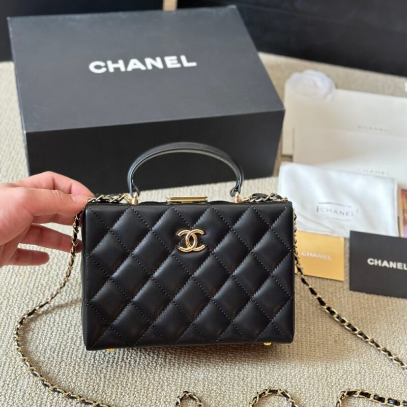 Alternative view of CHANEL SMALL BOX BAG BLACK 20CM AS5167 B18186 94305