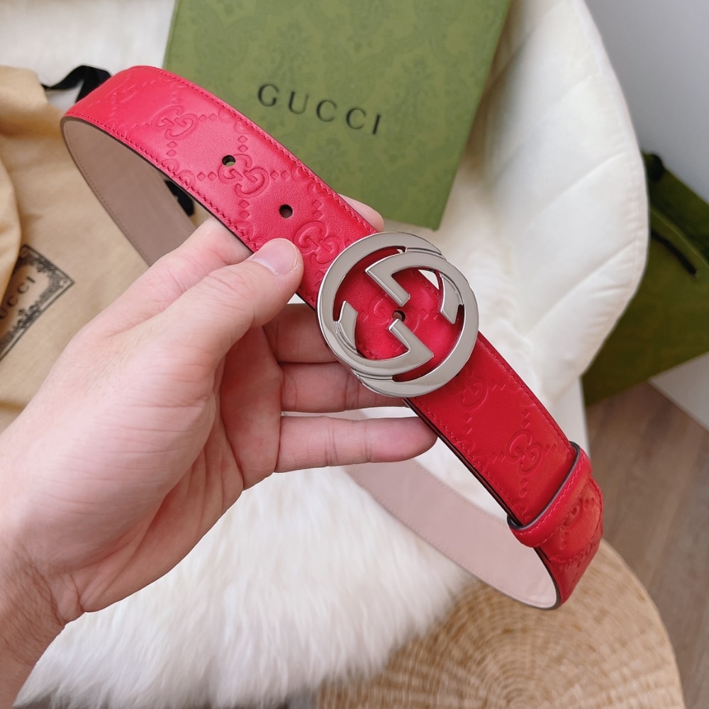 GIFT SET: GUCCI GG MARMONT BAG RED & BELT RED - Image 10