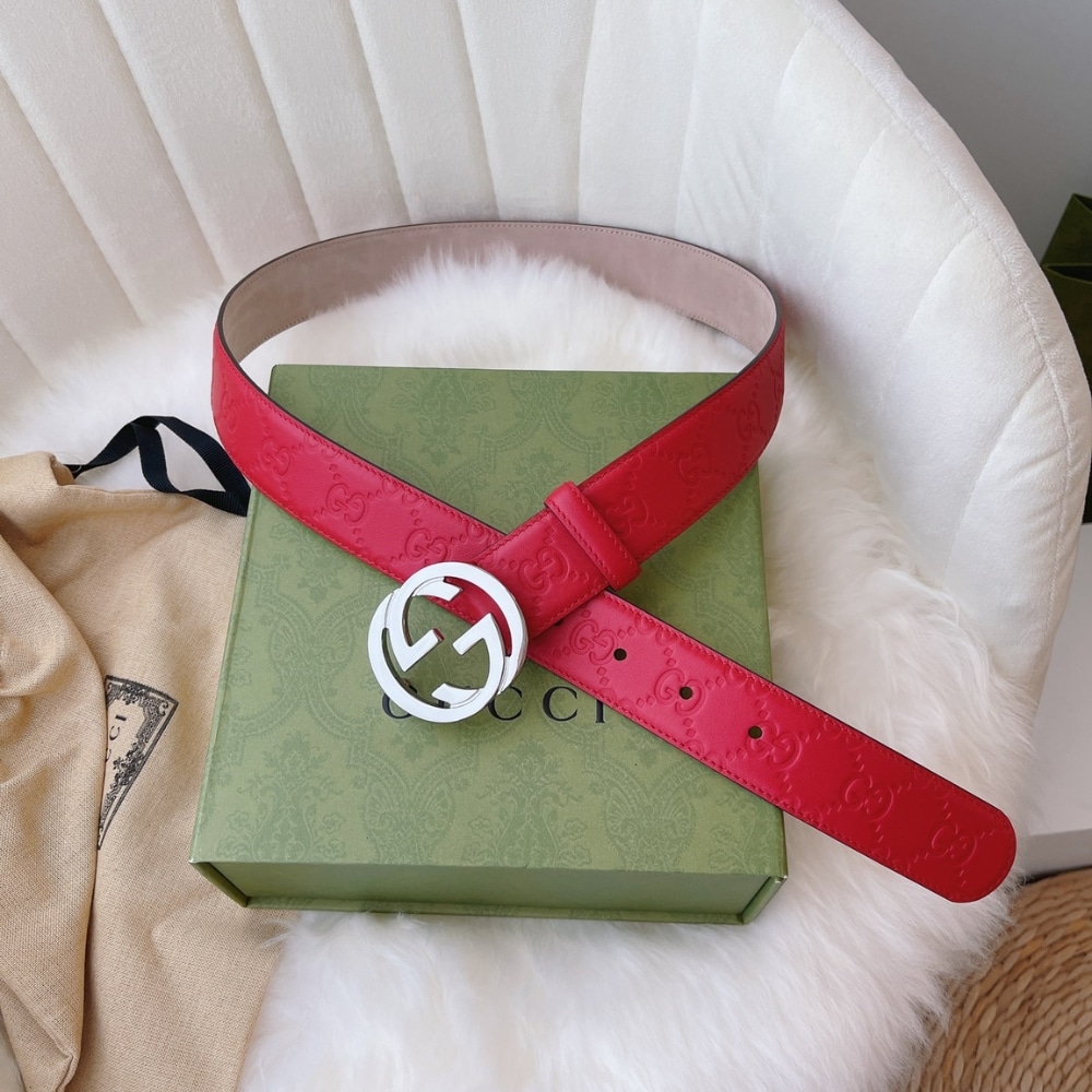 GIFT SET: GUCCI GG MARMONT BAG RED & BELT RED - Image 11