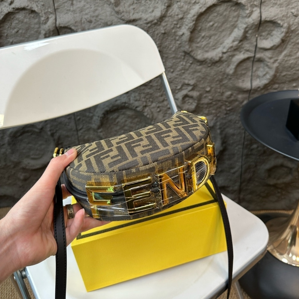 FENDI FENDIGRAPHY MINI BAG BROWN FF 20CM 8BS081ALP3F1MAT - Image 5