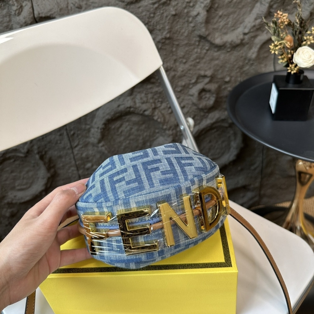 FENDI FENDIGRAPHY MINI BAG DENIM BLUE FF 20CM 8BS081AS3FF1PLN - Image 5