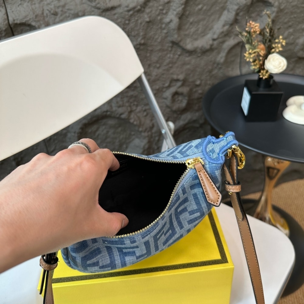 FENDI FENDIGRAPHY MINI BAG DENIM BLUE FF 20CM 8BS081AS3FF1PLN - Image 6