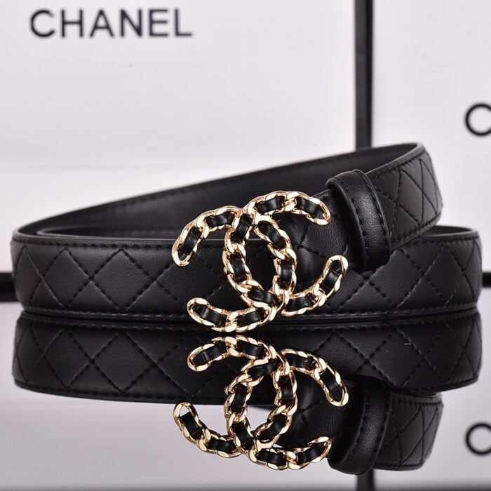 Alternative view of CHANEL CC BELT GOLD CHAIN AND BLACK LEATHER 28MM