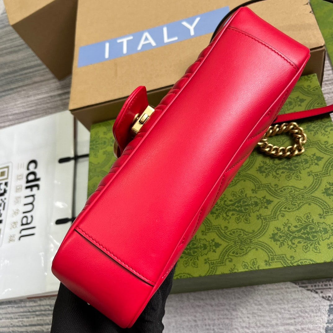 GIFT SET: GUCCI GG MARMONT BAG RED & BELT RED - Image 7