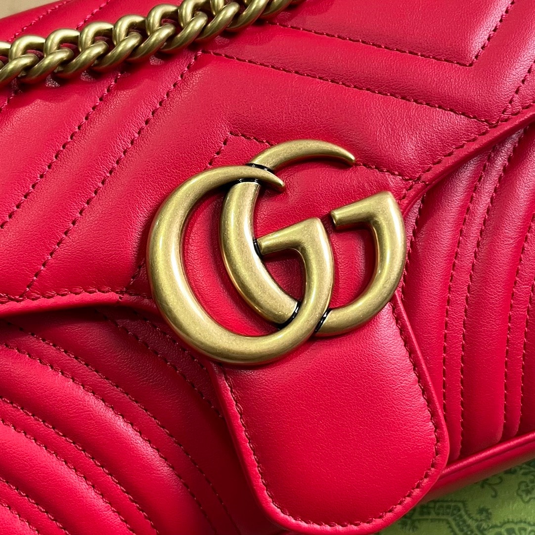 GIFT SET: GUCCI GG MARMONT BAG RED & BELT RED - Image 3