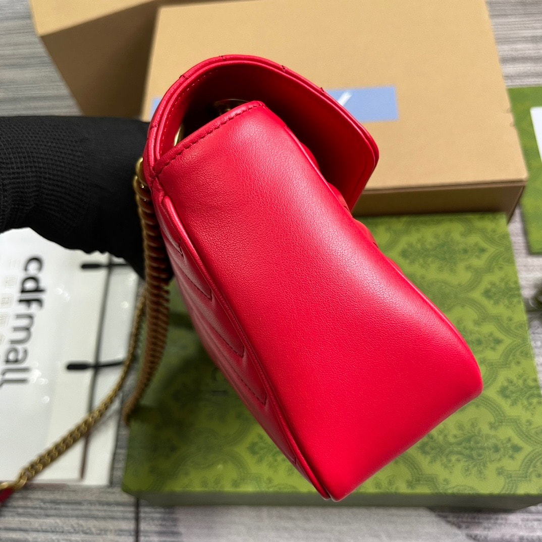 GIFT SET: GUCCI GG MARMONT BAG RED & BELT RED - Image 5