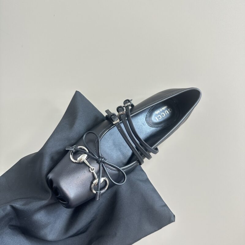 Alternative view of GUCCI WOMEN'S HORSEBIT BALLET FLAT SACCHETTO BLACK 814318 AAEA4 1000