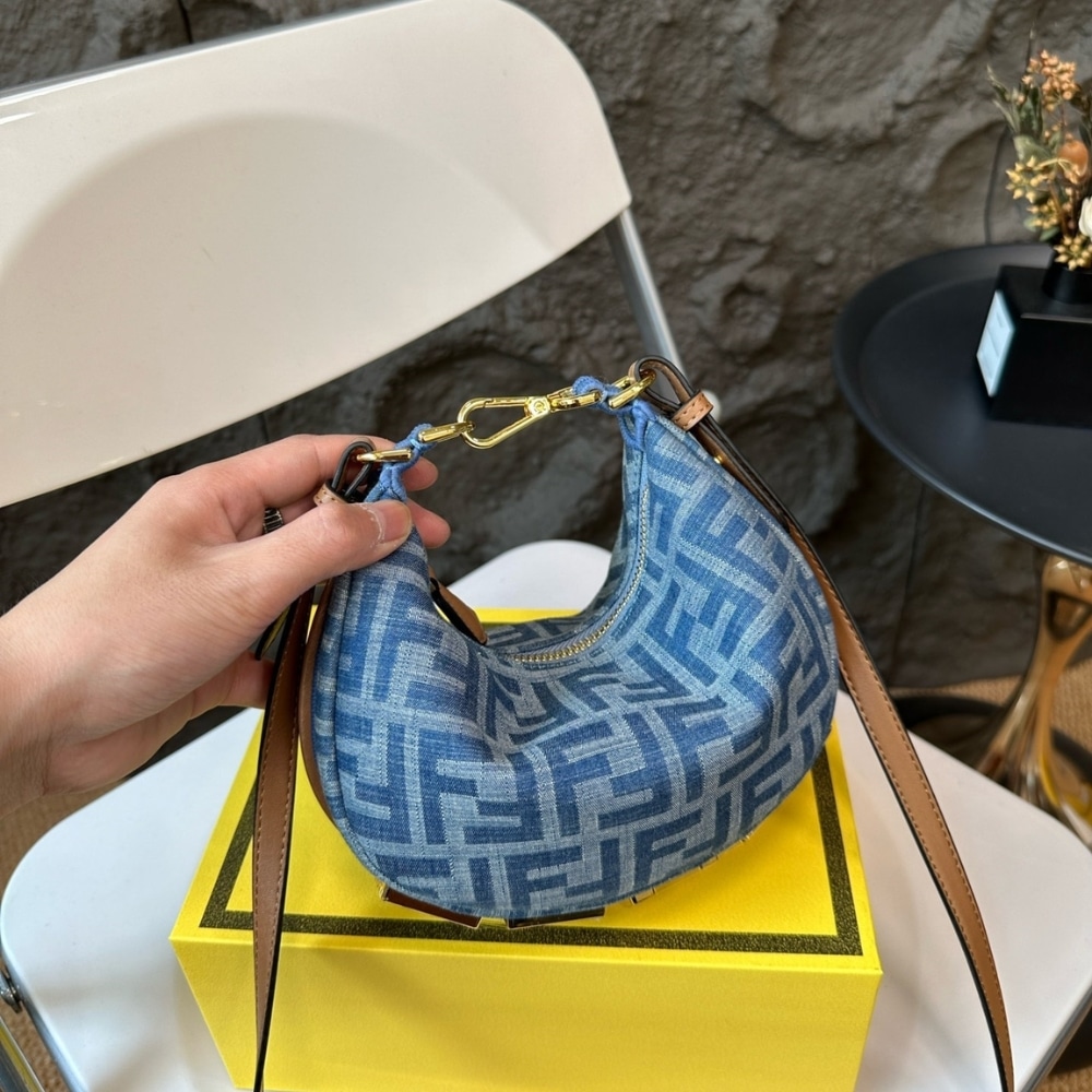 FENDI FENDIGRAPHY MINI BAG DENIM BLUE FF 20CM 8BS081AS3FF1PLN - Image 7