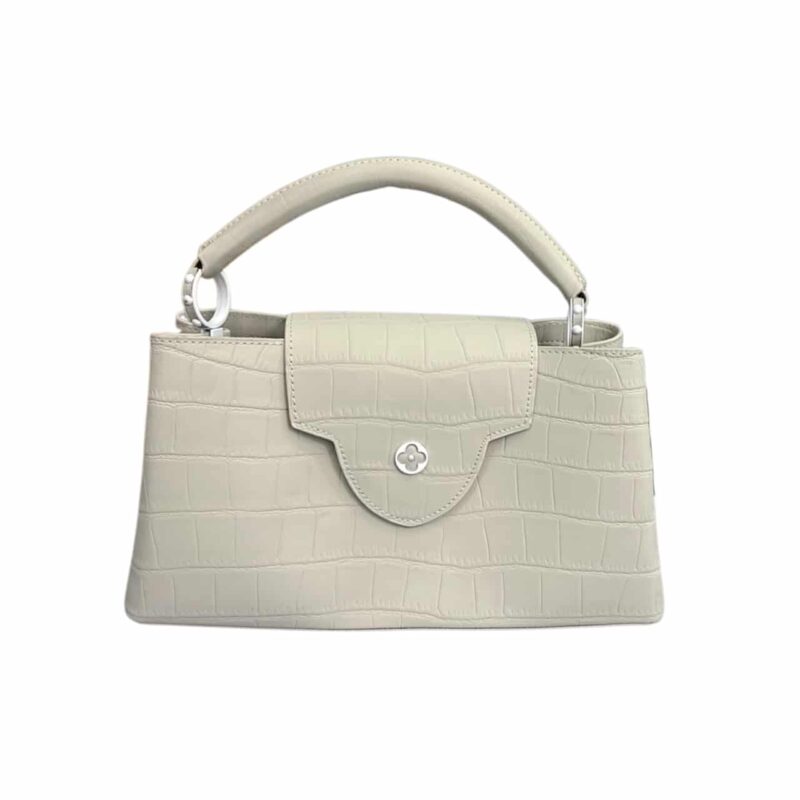 LOUIS VUITTON CAPUCINES MM EAST WEST ALLIGATOR IN GREY 33CM