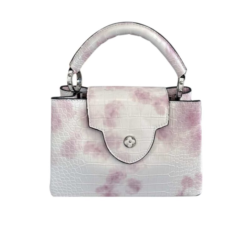 LOUIS VUITTON CAPUCINES BB BAG PINK AND WHITE 27CM