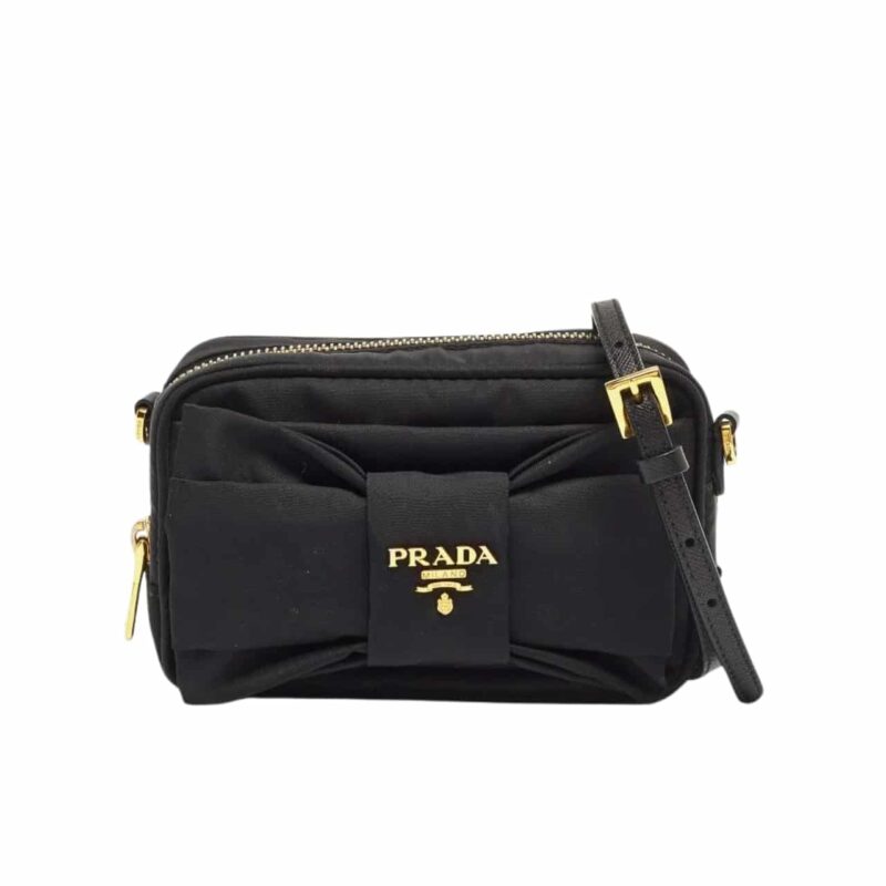 PRADA TESSUTO FIOCCO BOW CROSSBODY BAG 24CM