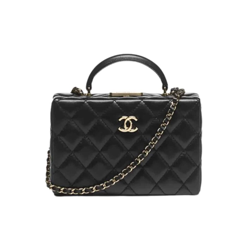 CHANEL SMALL BOX BAG BLACK 20CM AS5167 B18186 94305