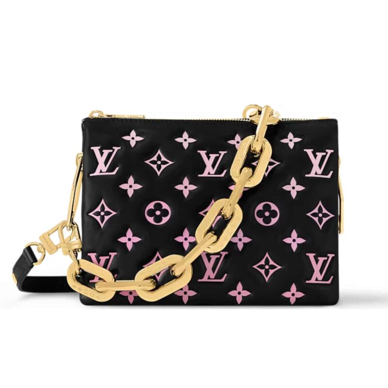 LOUIS VUITTON COUSSIN BB BAG BLACK PINK 21CM M12159