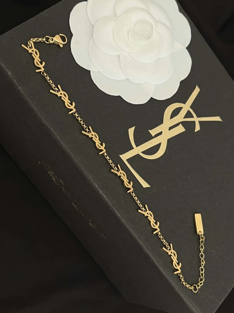 Alternative view of SAINT LAURENT CASSANDRE BRACELET GOLD TONE