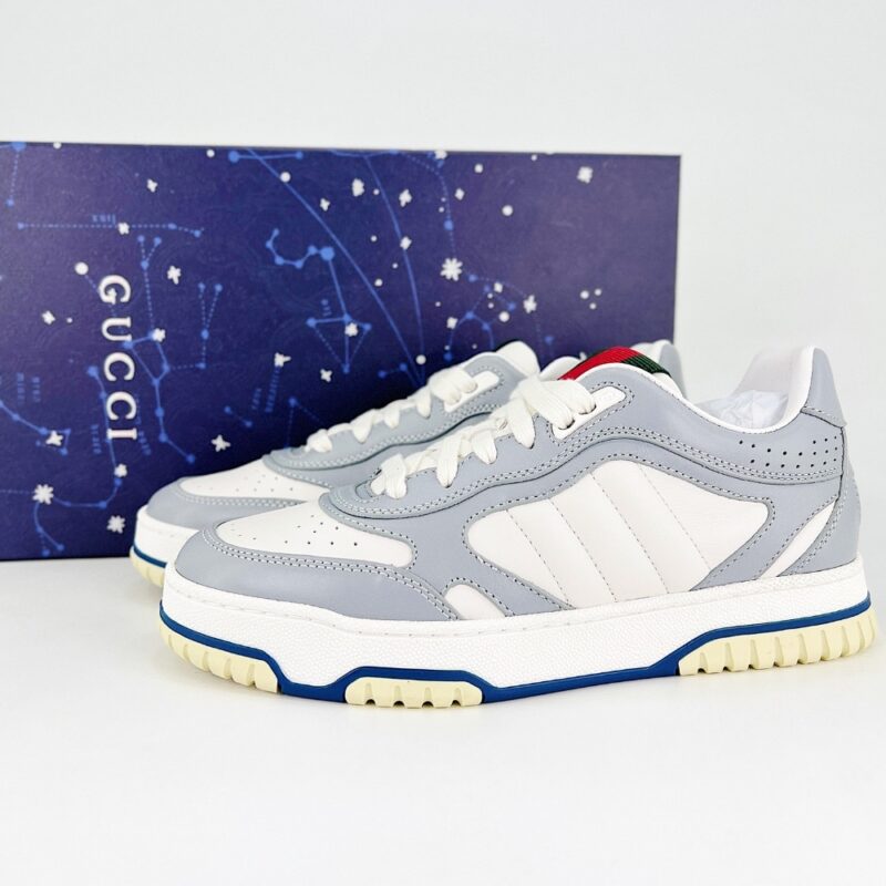 Alternative view of GUCCI MEN'S GUCCI RE WEB SNEAKER WHITE AND GREY 786186 AADJ9 1645