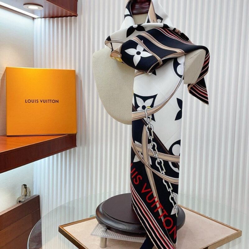 Alternative view of LOUIS VUITTON ULTIMATE MONOGRAM SCARF IN BLACK 90CM M76649