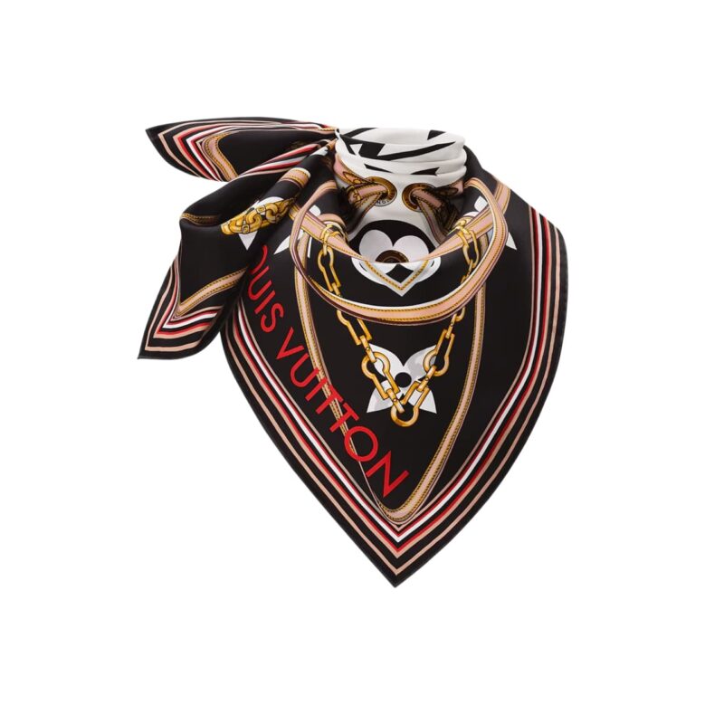 LOUIS VUITTON ULTIMATE MONOGRAM SCARF IN BLACK 90CM M76649