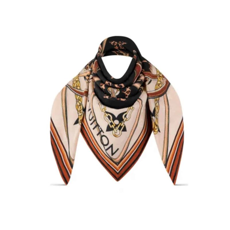 LOUIS VUITTON MY EVERYTHING DOUBLE SIDE SHAWL IN BROWN 90CM M00411