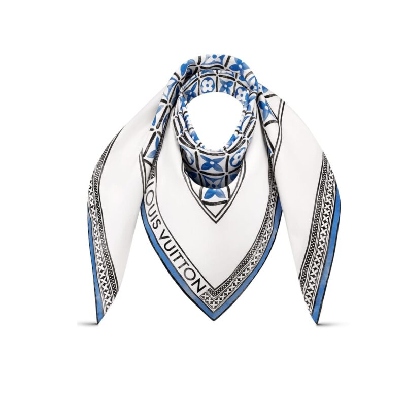 LOUIS VUITTON MONOGRAM FLOWER TILE IN BLUE 70CM