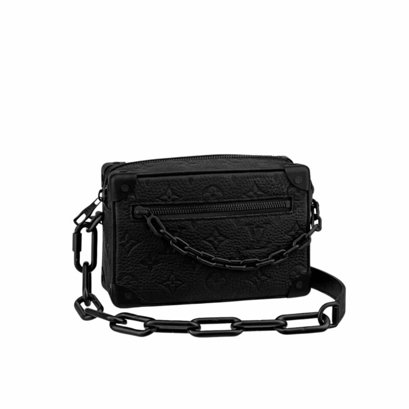 LOUIS VUITTON MINI SOFT TRUNK MONOGRAM TAURILLON LEATHER BLACK 18CM M55702